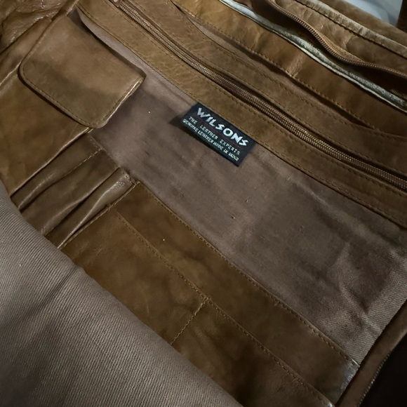 Wilson’s Leather Briefcase Super Distressed Light Brown - Picture 8 of 15